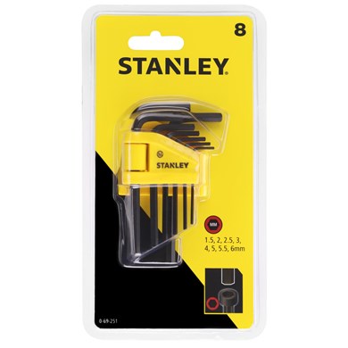 STANLEY 8pc Hex Key Set 1,5 - 6mm