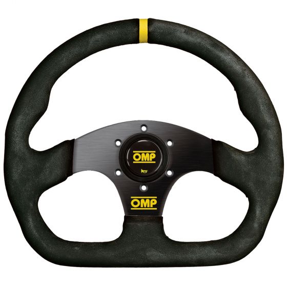 Omp Superquadro Steering Wheel Black Spokes Black Black Suede Rim